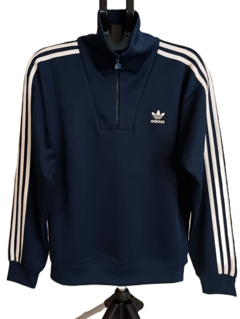 Adidas Blue Funnel Neck Track Top Night Indigo 1/4 Zip Men’s S NWT